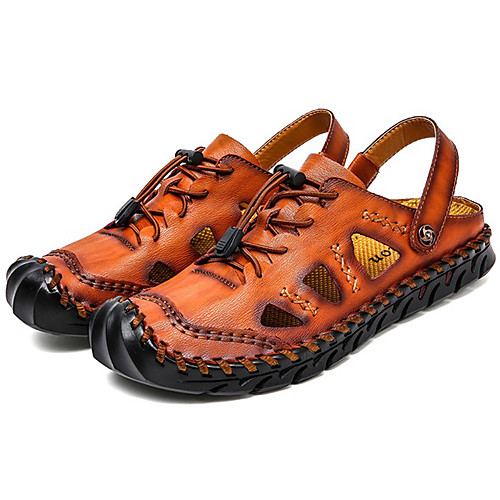 

Men's Summer Casual Daily Sandals PU Non-slipping Black / Yellow / Brown