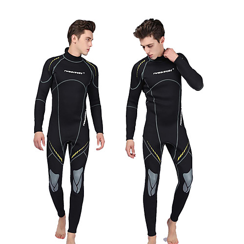 

Men's Full Wetsuit 3mm SBR Neoprene Diving Suit Long Sleeve Knee Pads Solid Colored Autumn / Fall Spring Summer / High Elasticity