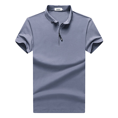 

Men's Solid Colored Polo - Cotton Business Basic Daily Work White / Black / Light gray / Dark Gray / Short Sleeve