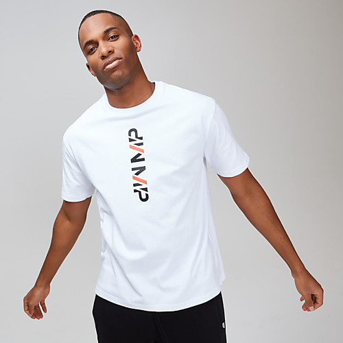 

Men's Letter Print Slim T-shirt Basic Sports Round Neck White / Black / Short Sleeve