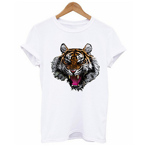 

Women's Animal T-shirt - Cotton Daily Weekend White