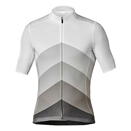 

21Grams Men's Short Sleeve Cycling Jersey BlackWhite Patchwork Gradient Bike Jersey Top Mountain Bike MTB Road Bike Cycling UV Resistant Quick Dry Breathable Sports Clothing Apparel / Stretchy