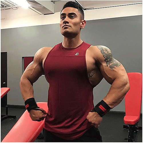 

Men's Cotton Running Tank Top Workout Tops Singlet Active Training Fitness Jogging Breathable Soft Sportswear Top Sleeveless Activewear Micro-elastic