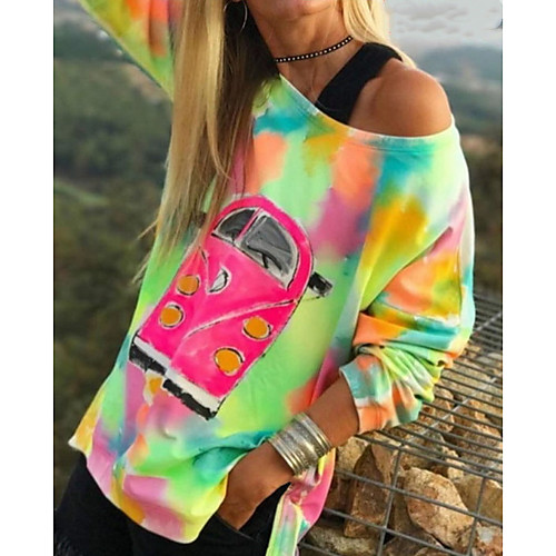 

Women's Plus Size Tie Dye T-shirt Daily Blue / Red / Yellow / Green