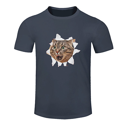 

Men's Women's Running T-Shirt Workout Shirt Round Neck Running Walking Jogging Breathable Moisture Wicking Soft Sportswear Cat Plus Size Tee / T-shirt Top Short Sleeve Activewear Micro-elastic