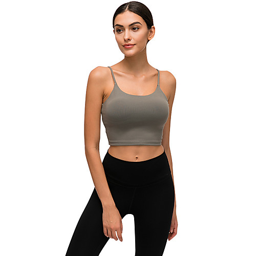 

Women's Sports Bra Bralette Open Back Elastane Running Fitness Jogging Adjustable Breathable Soft Padded Medium Support Red Army Green Green White Gray Solid Colored / Stretchy