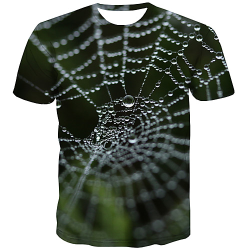 

Men's Plus Size 3D Print T-shirt Street chic Daily Round Neck Rainbow / Short Sleeve