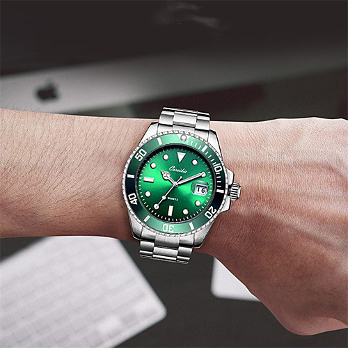 

Men's Steel Band Watches Quartz Stainless Steel 30 m Water Resistant / Waterproof Calendar / date / day Noctilucent Analog Fashion Cool - Black Blue Red One Year Battery Life