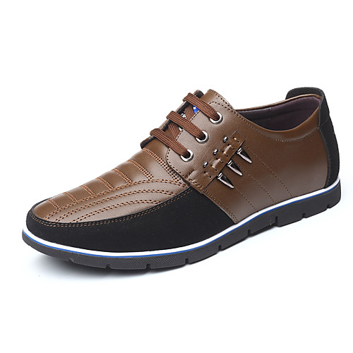 

Men's Summer / Fall Classic / Casual Daily Office & Career Sneakers Faux Leather Non-slipping Wear Proof Light Brown / Dark Brown / Black