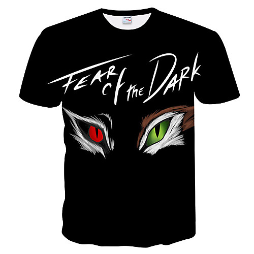 

Men's 3D T-shirt Basic Daily Round Neck Black / Short Sleeve