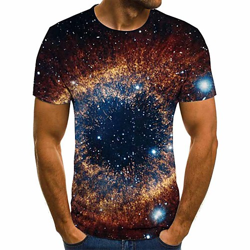 

Men's 3D Print T-shirt Daily Round Neck Brown / Short Sleeve