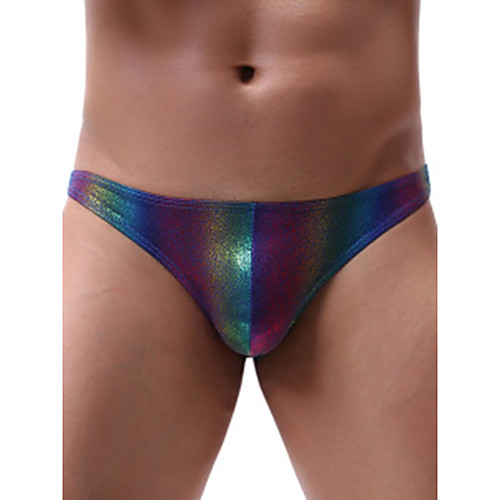 

Men's Print Briefs Underwear - Normal Low Waist Rainbow S M L