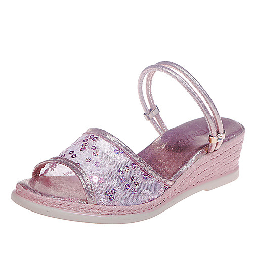 

Women's Sandals Wedge Sandals 2020 Spring & Fall / Spring & Summer Wedge Heel Open Toe Classic Basic Daily Party & Evening PU Pink / Gold / Silver