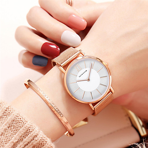 

Women's Steel Band Watches Luxury Fashion Stainless Steel Japanese Quartz White Black Water Resistant / Waterproof 30 m 1 pc Analog One Year Battery Life