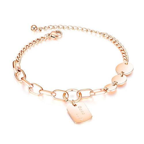 

Women's Chain Bracelet Classic Flower Fashion Steel Bracelet Jewelry Gold / Silver For Party Evening Gift