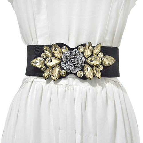 

Elastic Birthday / Party / Evening Sash With Belt / Crystals / Rhinestones Women's Sashes
