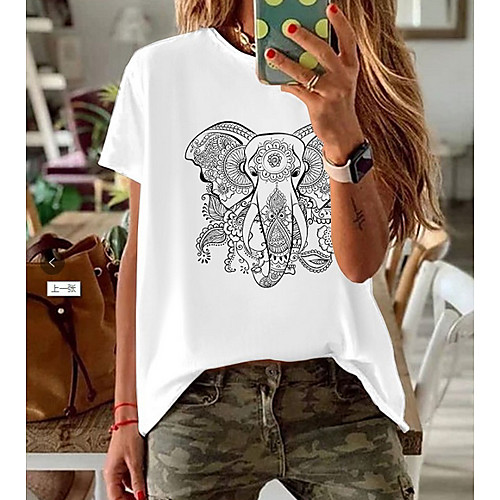 

Women's Geometric T-shirt Daily White / Black / Blue / Gray