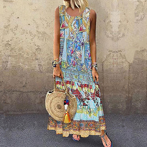 

Women's A Line Dress - Sleeveless Rainbow Summer Fall Vintage Holiday Going out 2020 Blue S M L XL XXL XXXL XXXXL XXXXXL