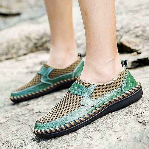 

Men's Summer Outdoor Loafers & Slip-Ons PU Non-slipping Green / Blue / Brown