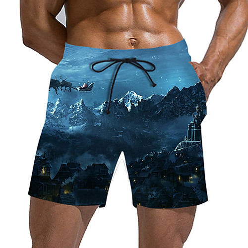 

Men's Sporty Basic Daily Holiday Slim Chinos Shorts Pants - 3D Print Drawstring Summer Blue US32 / UK32 / EU40 / US34 / UK34 / EU42 / US36 / UK36 / EU44