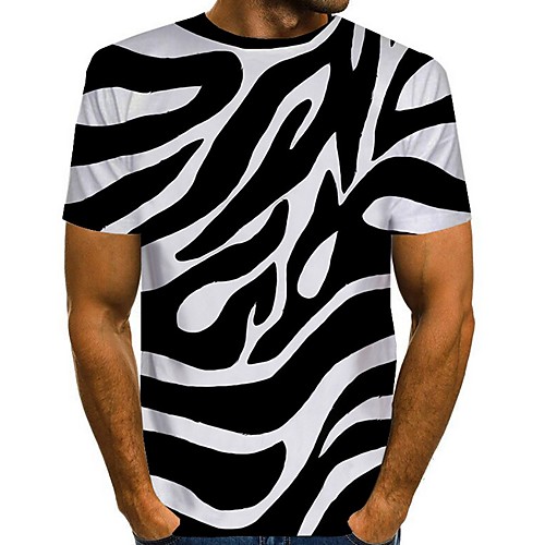 

Men's Striped Graphic T-shirt Daily White / Black / Blue / Yellow / Green / Navy Blue