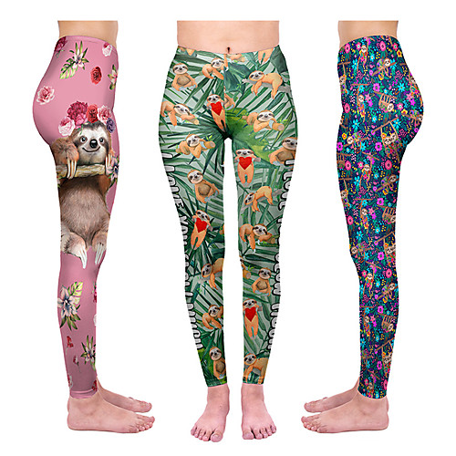 

Women's Yoga Pants 3D Print Rainbow Black Red Jade Pink Elastane Yoga Running Fitness Tights Leggings Sport Activewear Quick Dry Tummy Control Butt Lift Moisture Wicking High Elasticity Skinny