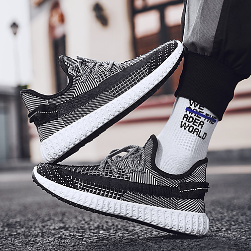 

Men's Summer Sporty / Casual Athletic Daily Trainers / Athletic Shoes Running Shoes / Walking Shoes Mesh Breathable Black / Khaki / Gray