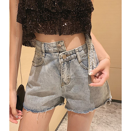 

Women's Basic Shorts Pants - Solid Colored Light Blue S / M / L