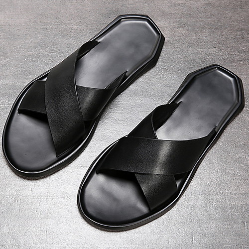 

Men's Summer Outdoor Sandals PU Non-slipping Black