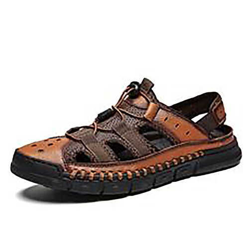 

Men's Summer Casual Daily Sandals PU Non-slipping Dark Brown / Black / Brown