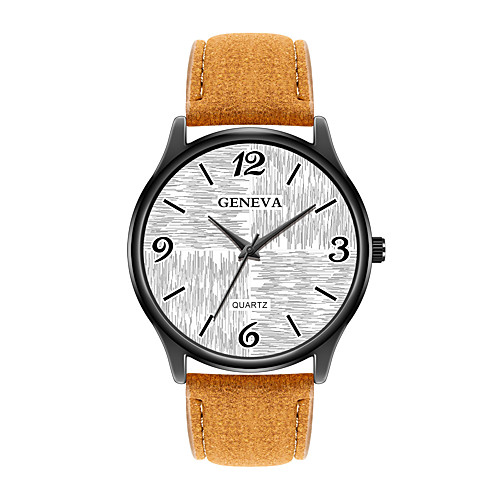 

Men's Dress Watch Quartz Stylish Leather Brown Casual Watch Analog Casual Fashion - Black / Yellow Black / Orange WhiteYellow One Year Battery Life