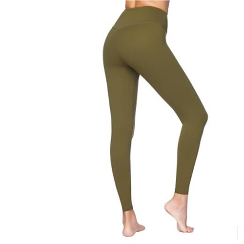 

Women's High Waist Yoga Pants Solid Color Dark Pink Army Green Jade Daffodil Dusty Blue Yoga Pilates Tights Sport Activewear Comfy Comfort Quick Dry Tummy Control Power Flex High Elasticity Skinny