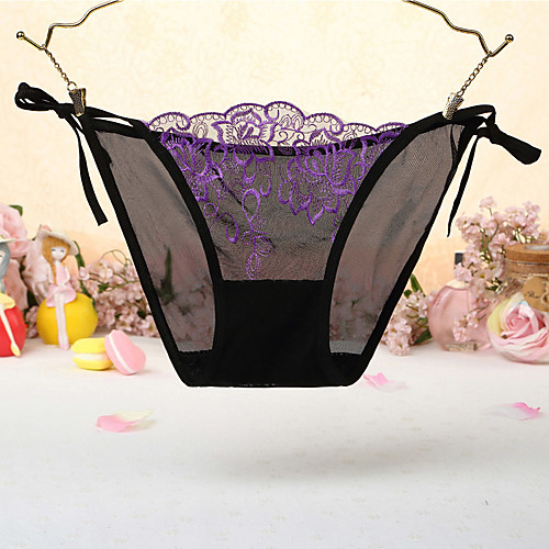 

Women's Lace / Bow / Basic Brief - Normal Mid Waist Purple Blushing Pink Fuchsia One-Size