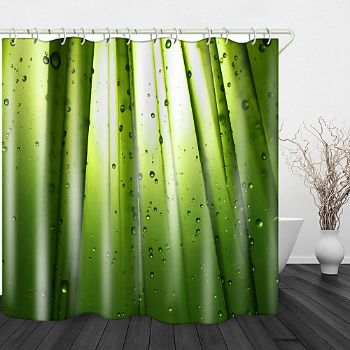 

Creative GreenL ight Digital Print Waterproof Fabric Shower Curtain for Bathroom Home Decor Covered Bathtub Curtains Liner Includes with Hooks