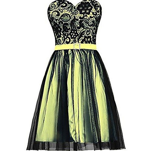 

A-Line Elegant Floral Party Wear Cocktail Party Dress Sweetheart Neckline Sleeveless Knee Length Satin Tulle with Sash / Ribbon Pleats 2020