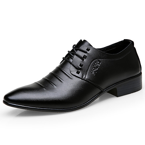 

Men's Spring & Summer / Fall & Winter Classic / Casual Daily Office & Career Oxfords Faux Leather Breathable Non-slipping Wear Proof Black