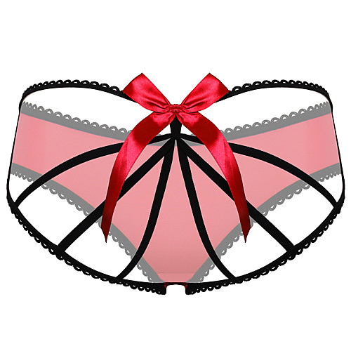 

Women's Lace / Bow / Basic Brief - Normal Mid Waist Light Blue Purple Blushing Pink One-Size