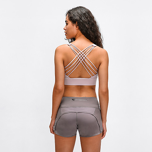 

Women's Bra Top Medium Support Criss Cross Strappy Fashion White Black Pink Green Blue Nylon Yoga Running Fitness Bra Top Sport Activewear Breathable Comfort Quick Dry Freedom Moisture Wicking