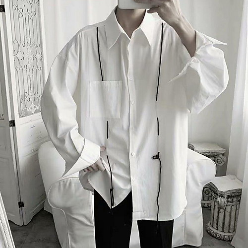 

Men's Solid Colored Shirt Daily White / Long Sleeve