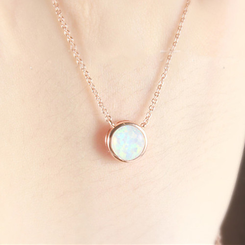 

Women's Opal Necklace Trendy Romantic Sweet Fashion Copper Gold 11 cm Necklace Jewelry 1pc For Party Evening Formal Engagement Prom Birthday Party