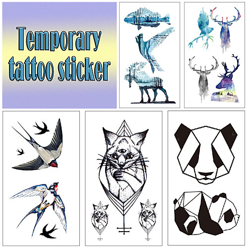 

5 pcs Temporary Tattoos Water Resistant / Waterproof / Mini Style / Safety Face / Body / Hand Water-Transfer Sticker Body Painting Colors
