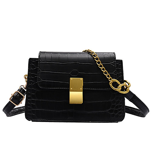 

Women's Chain Polyester / PU Top Handle Bag 2020 Solid Color White / Black / Purple
