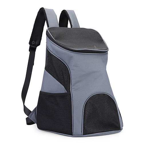 

Dog Cat Pets Carrier Bag & Travel Backpack Travel Carrier Bag Adjustable Portable Washable Solid Colored Classic Oxford Cloth Gray