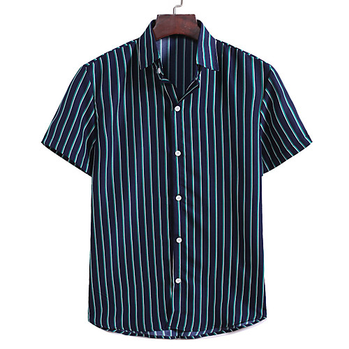 

Men's Striped Shirt Basic Daily Blue / Navy Blue