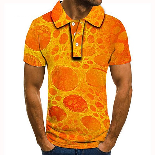 

Men's Slim Polo Basic Daily Shirt Collar Orange / Short Sleeve