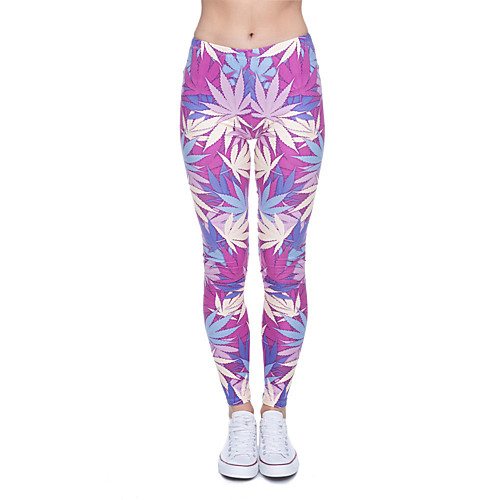 

Women's Yoga Pants 3D Print Purple Elastane Yoga Running Fitness Tights Leggings Sport Activewear Quick Dry Tummy Control Butt Lift Moisture Wicking High Elasticity Skinny
