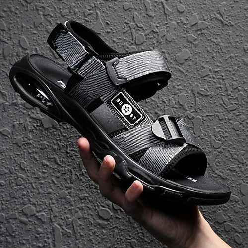 

Men's Summer Outdoor Sandals PU Non-slipping Black / Gray
