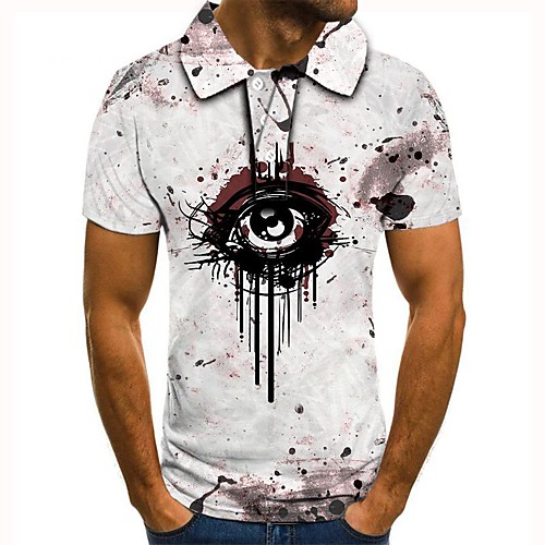 

Men's Graphic 3D Print Print Polo Daily White / Short Sleeve