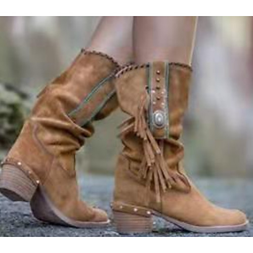 

Women's Boots Summer Chunky Heel Open Toe Daily PU Camel / Black / Khaki