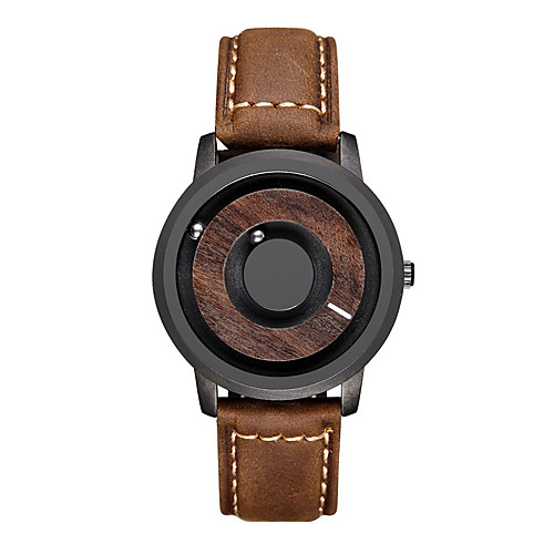 

Men's Sport Watch Japanese Quartz Genuine Leather Day Date Analog Fashion Cool - Brown One Year Battery Life